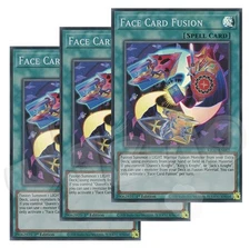 Yugioh - Face Card Fusion x 3 - 1st Edition Super Rare NM - Free Holo Card