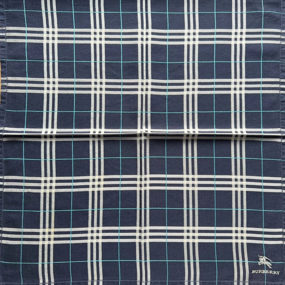 PAÑUELO VINTAGE AZUL CUADROS Y CUADROS HOMBRE BOLSILLO CUADRADO ALGODÓN 18" B0967 Foto 2 de 3