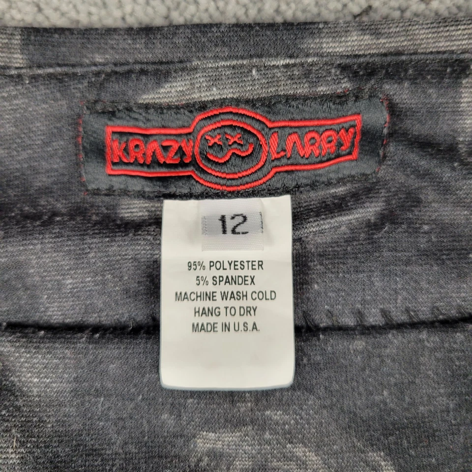 Krazy Larry Pants Womens 12 Black Floral Rose Pull On Straight Slimming Stretch - Image 4 of 4