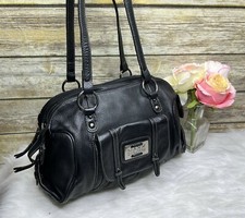 Maxx New York Signature Black Pebbled Leather Purse Shoulder Bag Tote