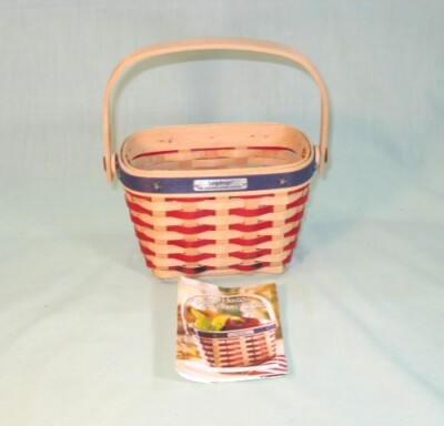 LONGABERGER 2001 Hostess Appreciation Basket #15873 Red Blue Pewter Stars