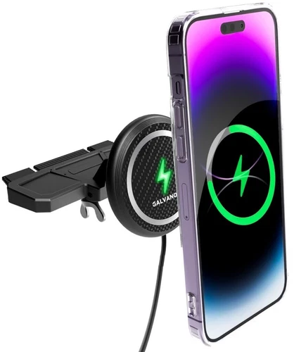 CD Phone Holder for Car Magnetic MagSafe Charger iPhone Mount w/ CD Player Slot - Picture 2 of 8