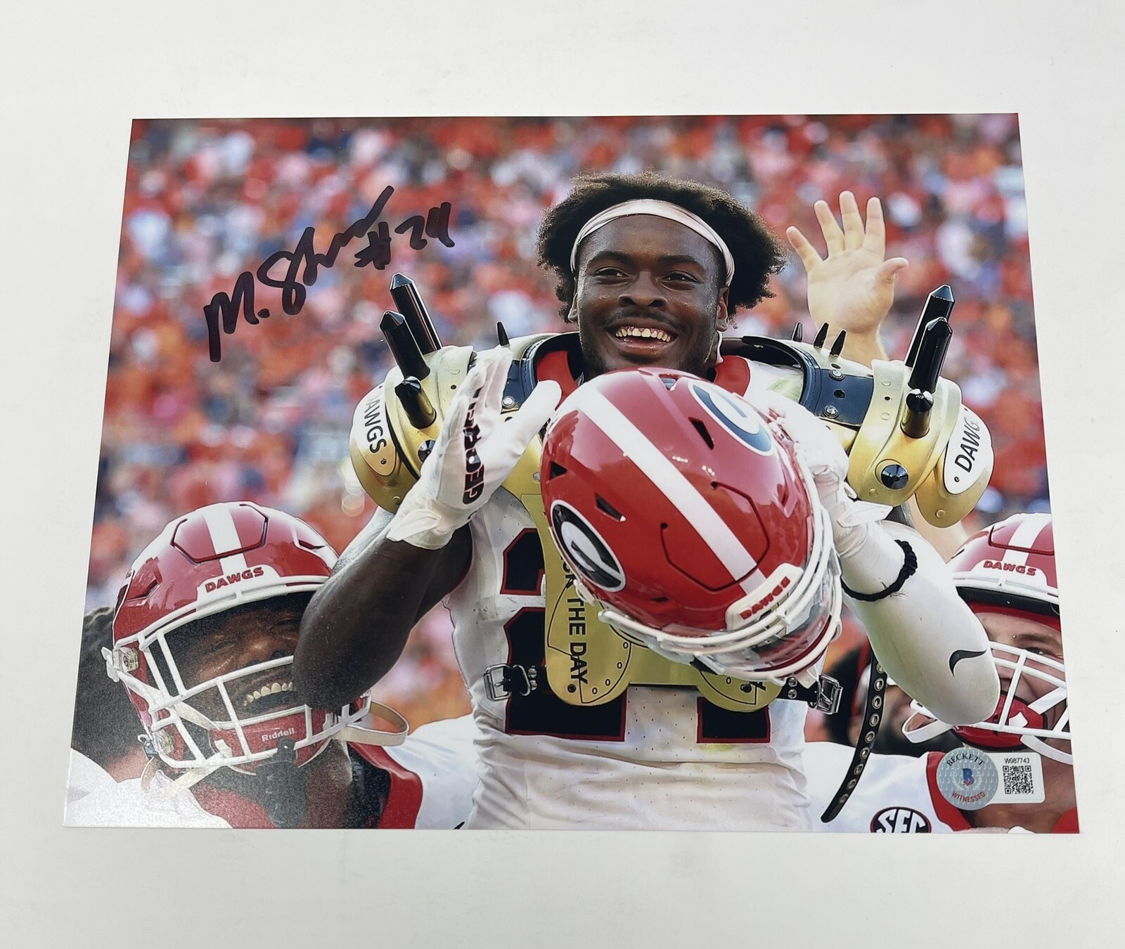 Malaki Starks Autographed Signed Georgia Bulldogs 8x10 Photo w/ Beckett COA Go Dawgs 