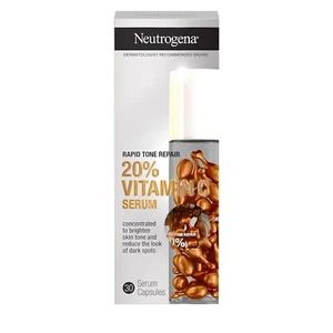 Neutrogena Réparation rapide des tons 20% Vitamine C Capsules sériques 30 Ct Brighten Peau