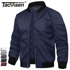 Mens Bomber Jackets Casual Winter Warm Windbreaker Full Zip Padded Lined Outwear