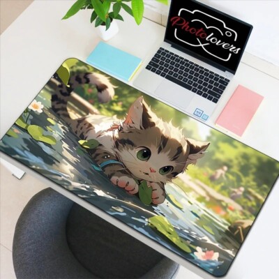 Gaming PC Mauspad Katze Rutschfest Matte Zocken Tastatur Maus Computer Desktop