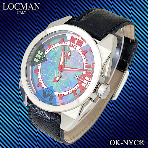 Men's XL LOCMAN Cavallo Pazzo Chronograph Quartz Watch 46mm MOP Ref.160  Snake | eBay