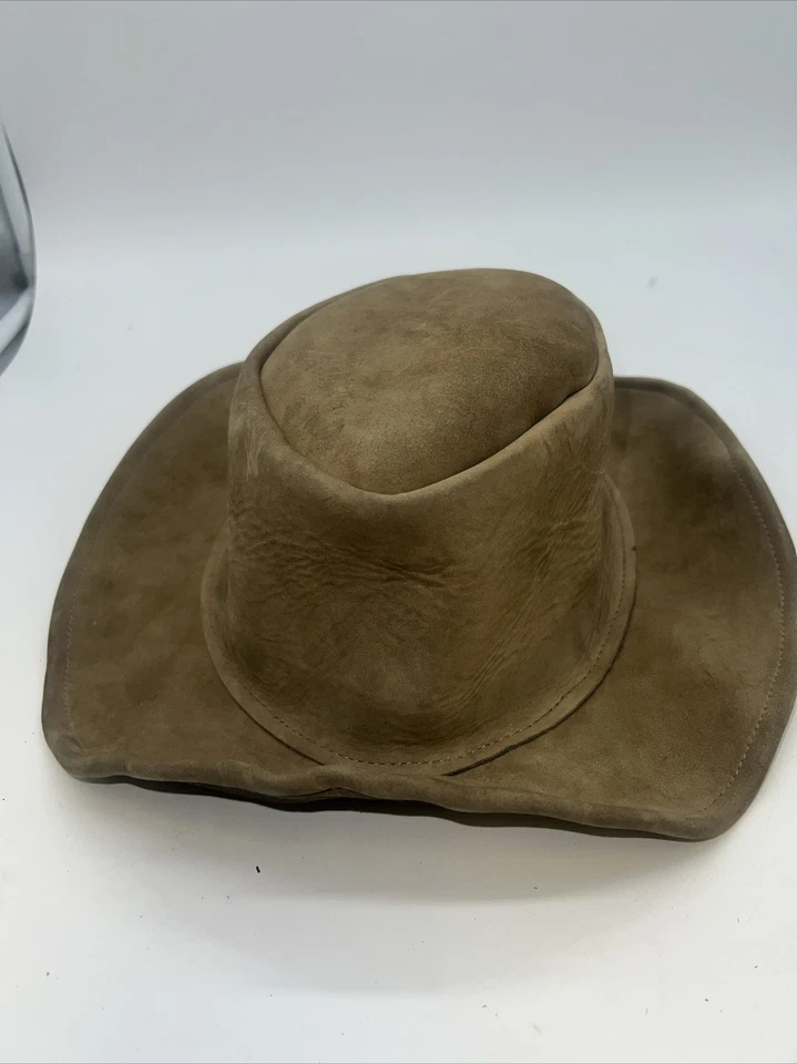 Sombrero de Vaquero de Cuero Estrella del Norte De Colección Indiana Jones Tostado Disfraz Grande Foto 3 de 4