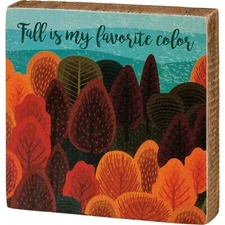 Fall My Favorite Color Block Wood Sign Primitives By Kathy Fall Decor 4 x 4 inch