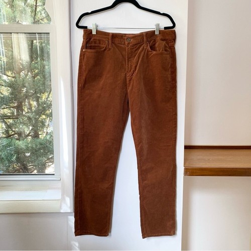 MOTHER The Mid Rise Dazzler Sz 33 Ankle Jeans Straight Leg Hopscotch Cord Brown - Picture 4 of 14
