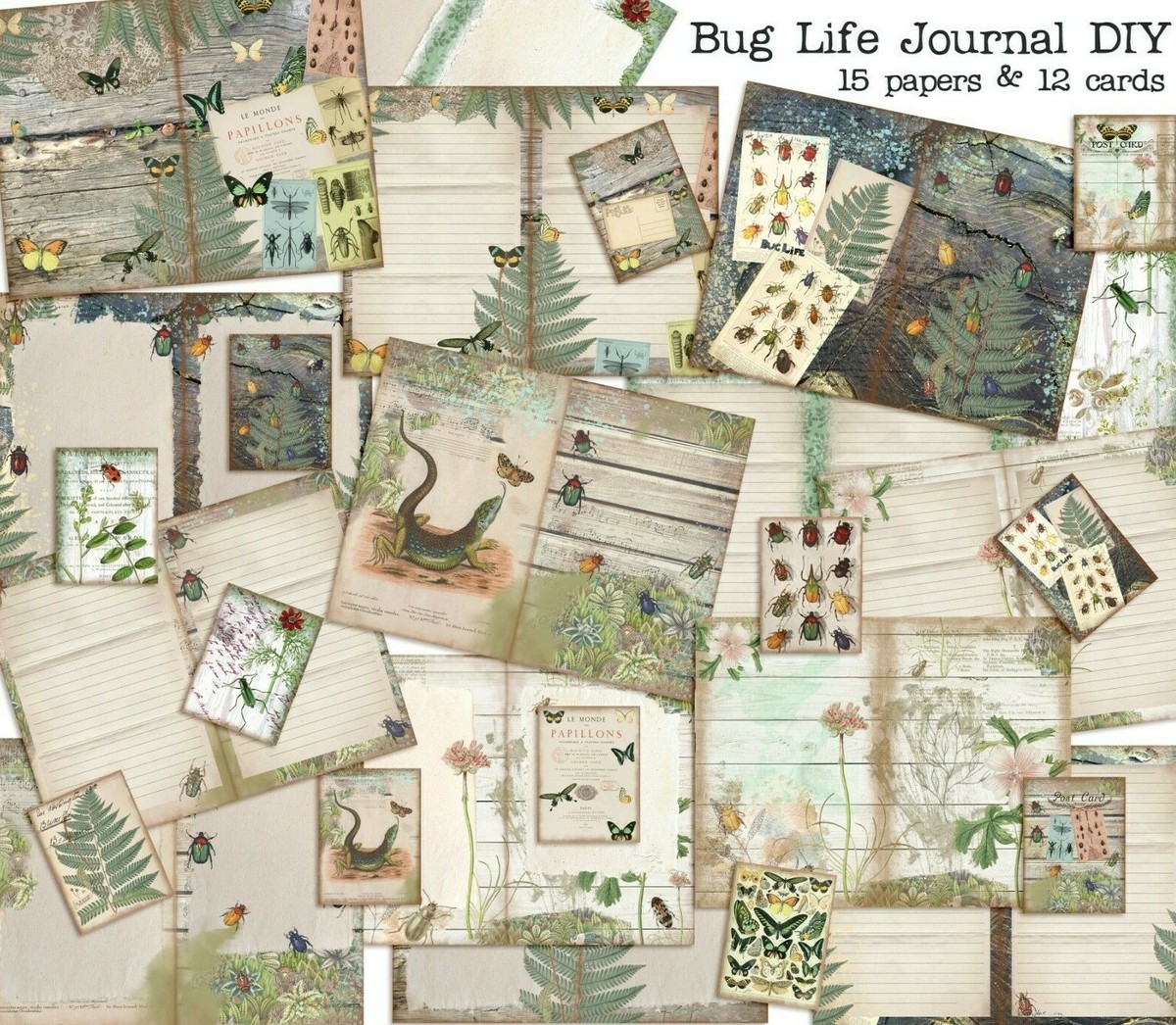 Bug Life Journal DIY Kit - Junk Journal, Journal, Smash Book -EZ