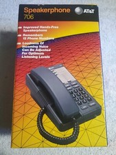 AT T Speakerphone 706 Corded Telephone Slate Blue NoS Vtg