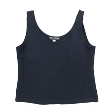 St. John Basics Black Santana Knit Classic Scoop Neck Tank Top Size MEDIUM