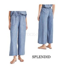 NEW WOMEN'S SPLENDID LIGHTWEIGHT RELAXED LOOSE FIT WIDE LEG CROP PANT VARIETY