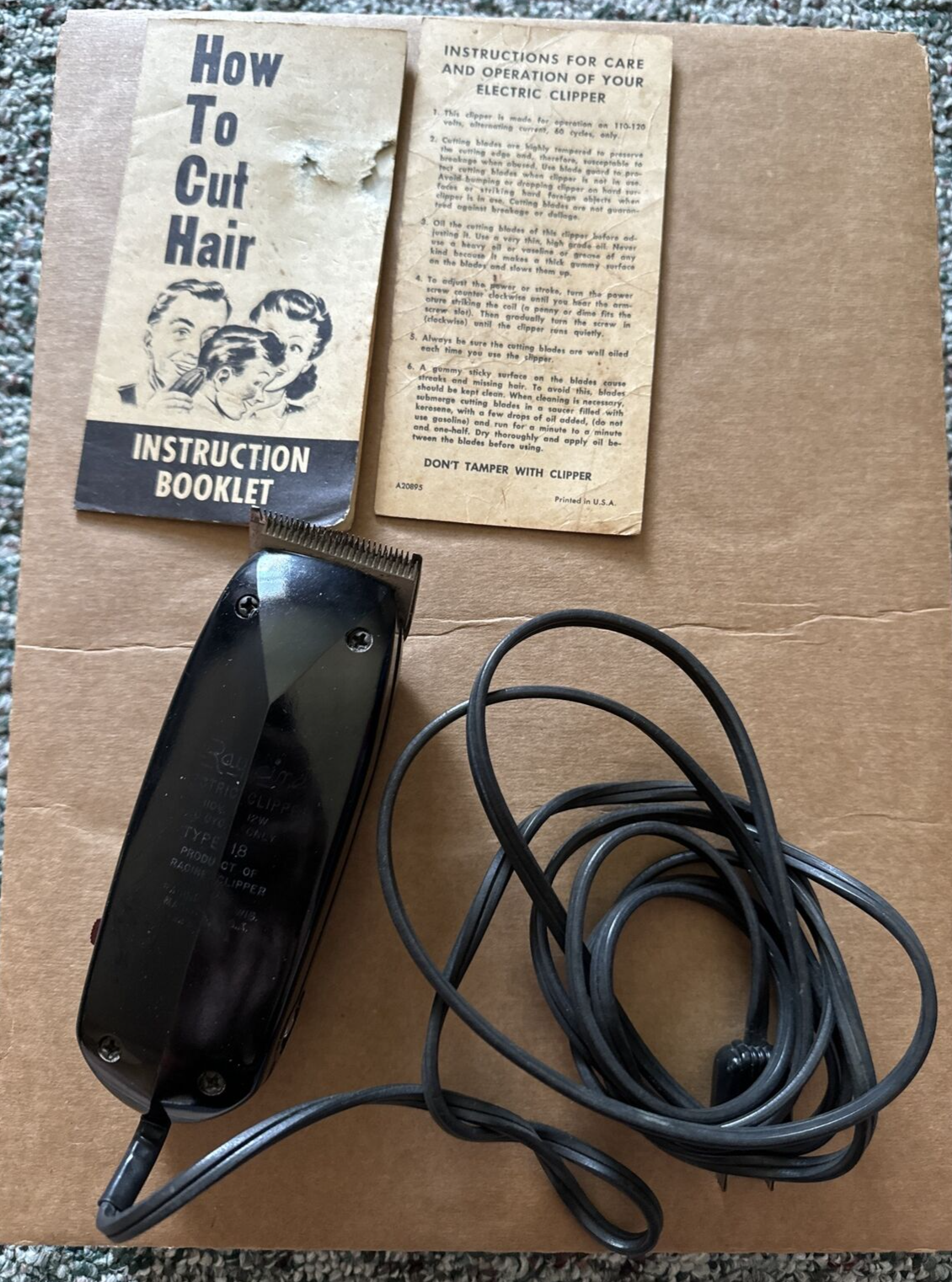 RACINE ELECTRIC CLIPPERS TYPE 18. RACINE, WIS. MADE IN U.S.A. SERIES A