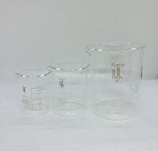 Karter Scientific Glass Beaker 3 Piece Set - 50ML 100ML 250ML Lab Test School 00