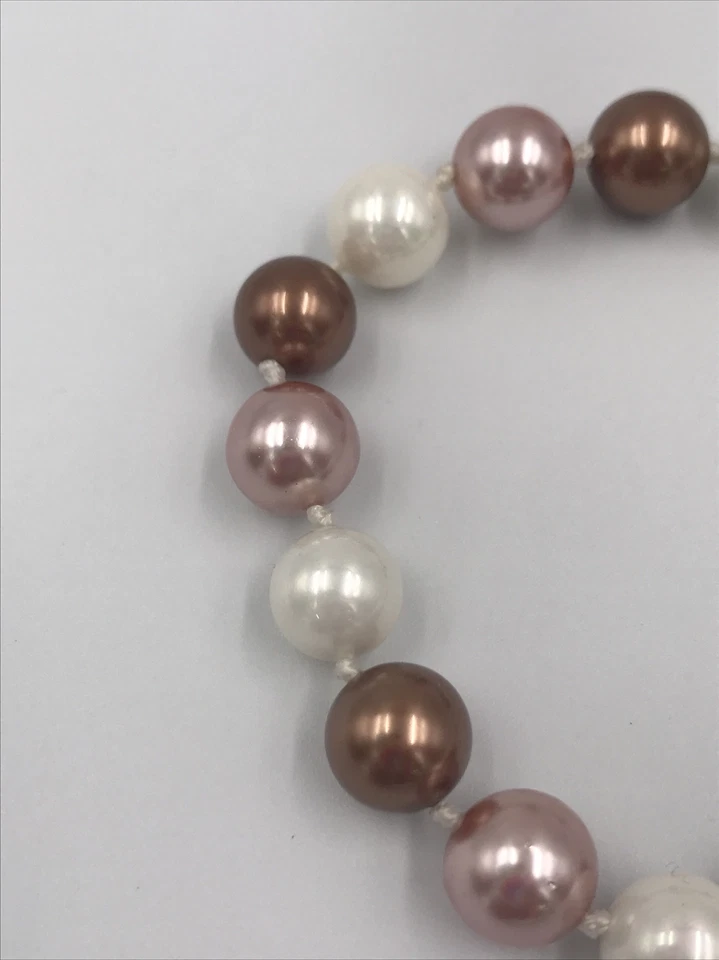 J.Crew Strand Knotted & Faux Pearl Beads Bracelet pink brown white jcrew - Image 4 of 4