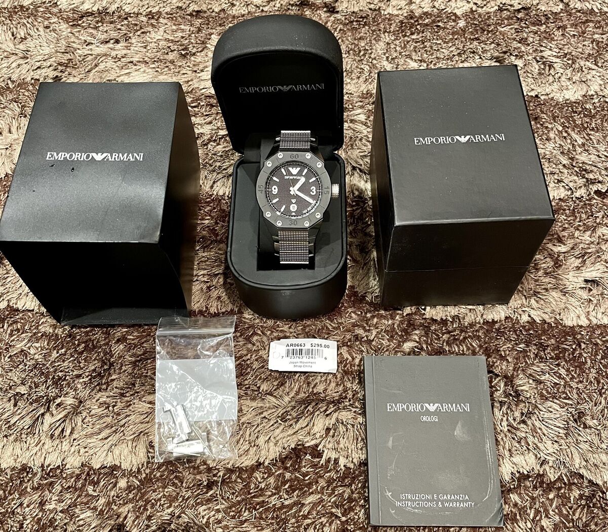 MENS STAINLESS STEEL BLACK EMPORIO ARMANI WATCH QUARTZ 100M MENS STAINLESS STEEL BLACK EMPORIO ARMANI WATCH QUARTZ 100M