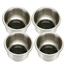 4 Pack Of Stainless Steel Cup Drink Holder with Drain for Marine Boat RV Camper