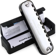 CONJURER 10 Hole Blues Diatonic Harmonica Key C Harp Mouth Organ with Case Gift