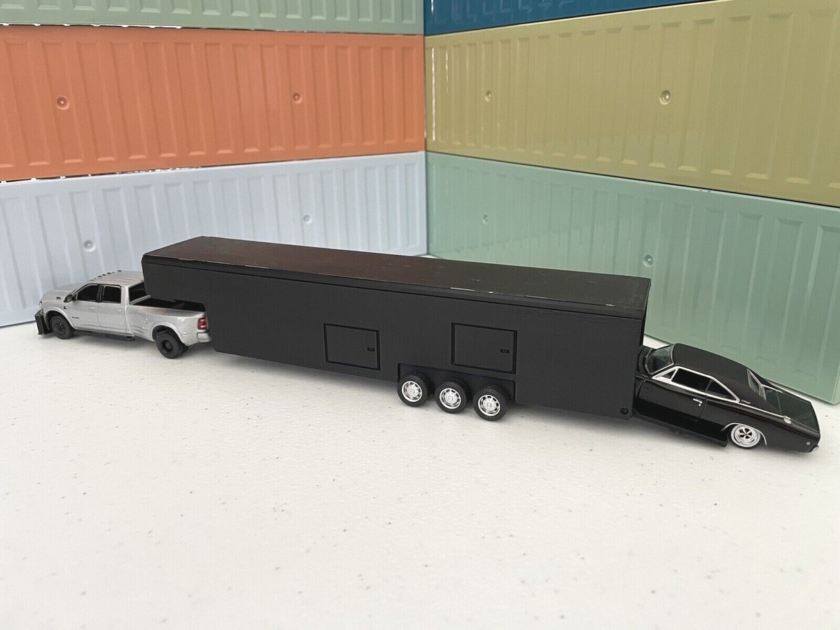 3D Print 1/64 Gooseneck Enclosed 36FT Race Car Trailer for