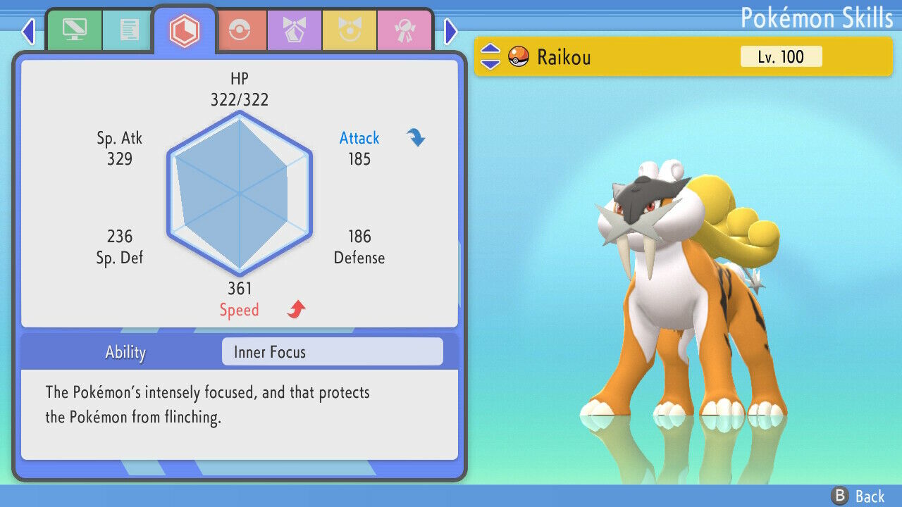 Shiny/non-shiny Raikou 6IV Brilliant Diamond/shining Pearl 100% Legal 