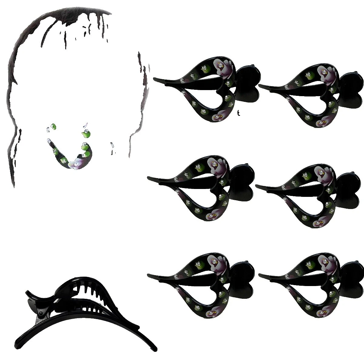 Peine de pelo negro de la Flor Accesorios para el Cabello para Mujer