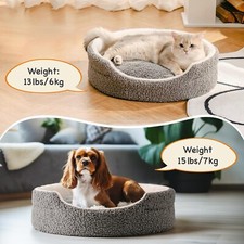 Mewoofun Washable Pet Beds Cat Beds with Non-Slip Bottom for Cats and Small Dogs