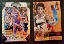 De'Aaron Fox 2017-18 Panini Prizm Mosaic No.40 and Essentials No.189