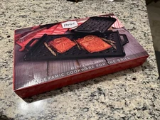 Parini Ceramic Cookware For The Grill - Set Of 2 Grill Griddles *NEW* 