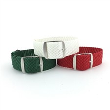 Italian 3 Pack Perlon Braided Woven Watch Strap/Band With Steel Buckle 20mm