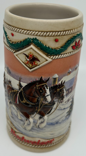 Budweiser Holiday Stein~1996 American Homestead~USED~Christmas Mug - Picture 3 of 7