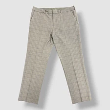 Perry Ellis Portfolio Men's Gray Blue Modern-Fit Stretch Pants Size 38W 30L