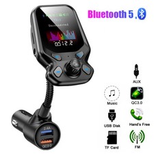 QC 3.0 Dual USB bluetooth 5.0 MP3 Audio Player FM Transmitter Car Charger Kit