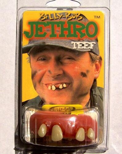 FAKE JETHRO TEETH #949 gapped tooth crooked funny joke dress up party gag gift - Afbeelding 1 van 1