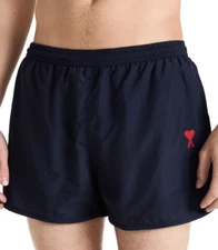 AMI Embroidered Logo Swim Shorts Nautic Blue Size S 3895