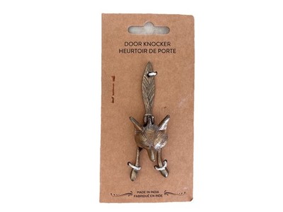 Fox Head Shape Brass Door Knocker Old World Modern Heritage Eclectic Maximalism