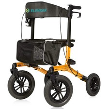 12 Deluxe ELENKER Rollator Walker Upright Stand Up Medical Aid Rolling Mobility