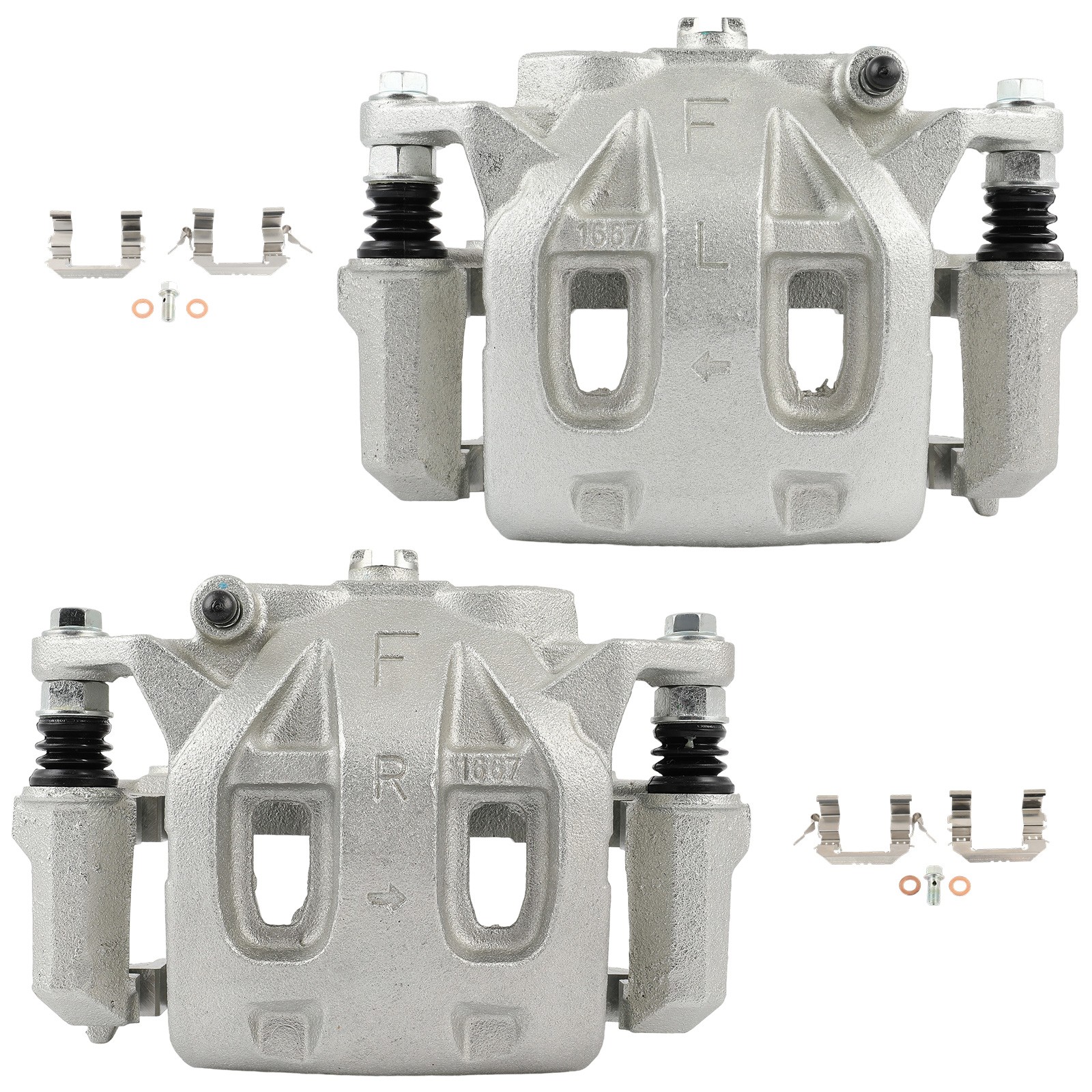 Front Brake Calipers Pair For 2006-2011 2012 Infiniti FX35 V6 3.5L w/ Bracket