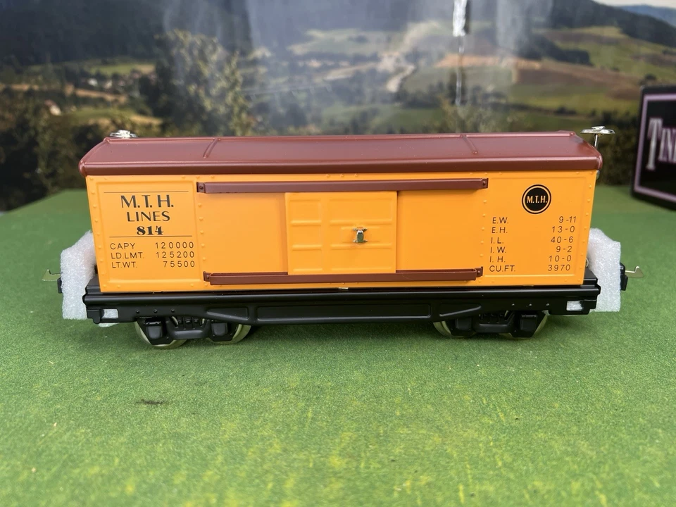 O GAUGE 3-Rail MTH TINPLATE TRADITIONS 10-3003 MTH LINES BOX CAR #814 MINT - Image 2 of 4