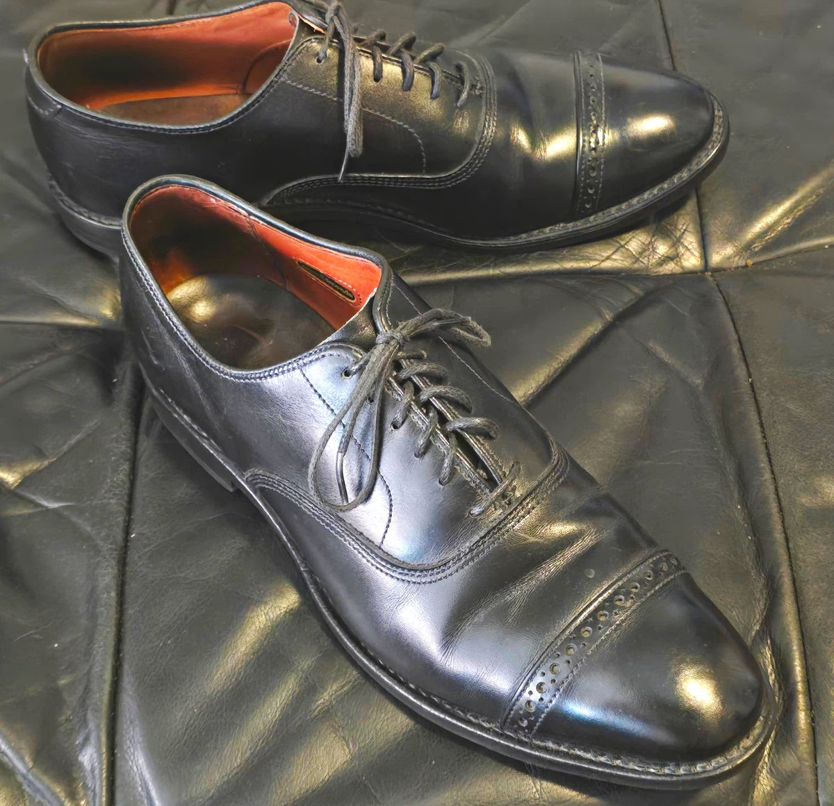 Vtg Cole Haan Mens Cap Toe Dress Shoes Black Oxford Balmoral England 11.5B Allen Edmonds Rutland, black, size 11.5B main image 3