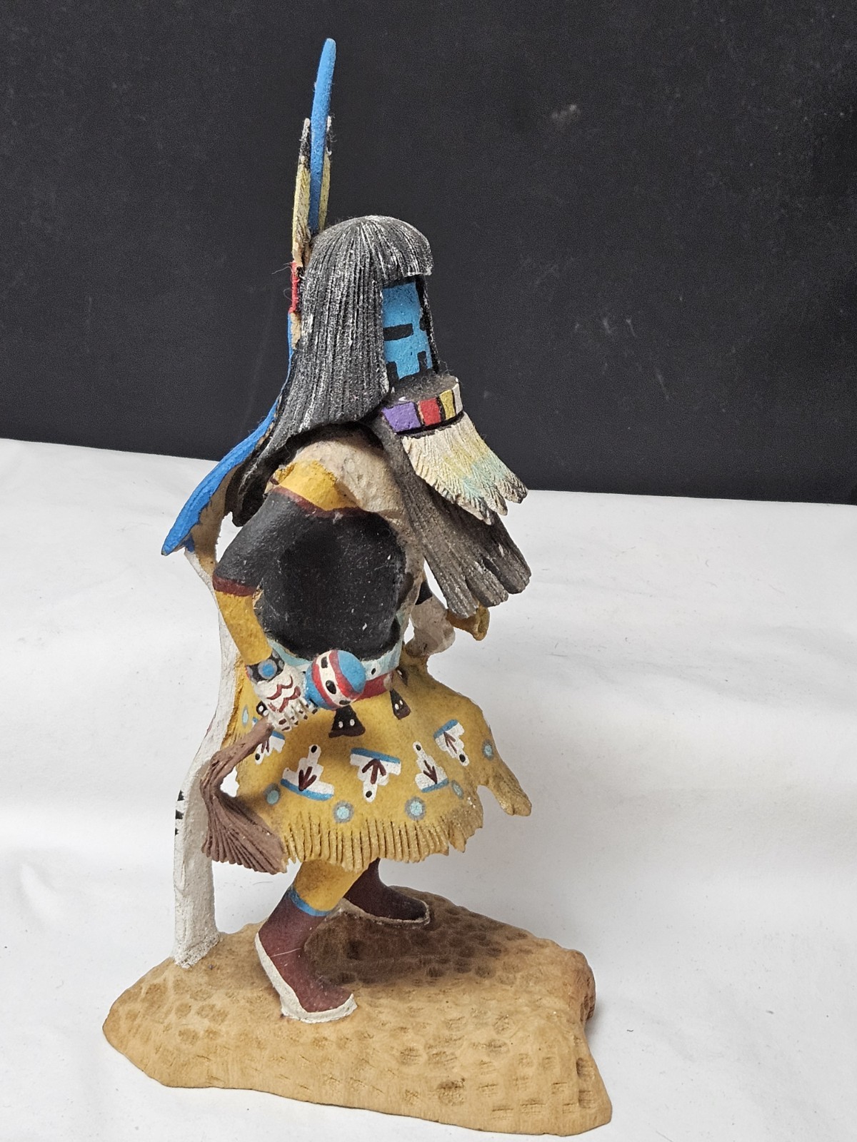 NATIVE AMERICAN HOPI/NAVAJO Long hair kachina - EUGENE WHITEHORSE
