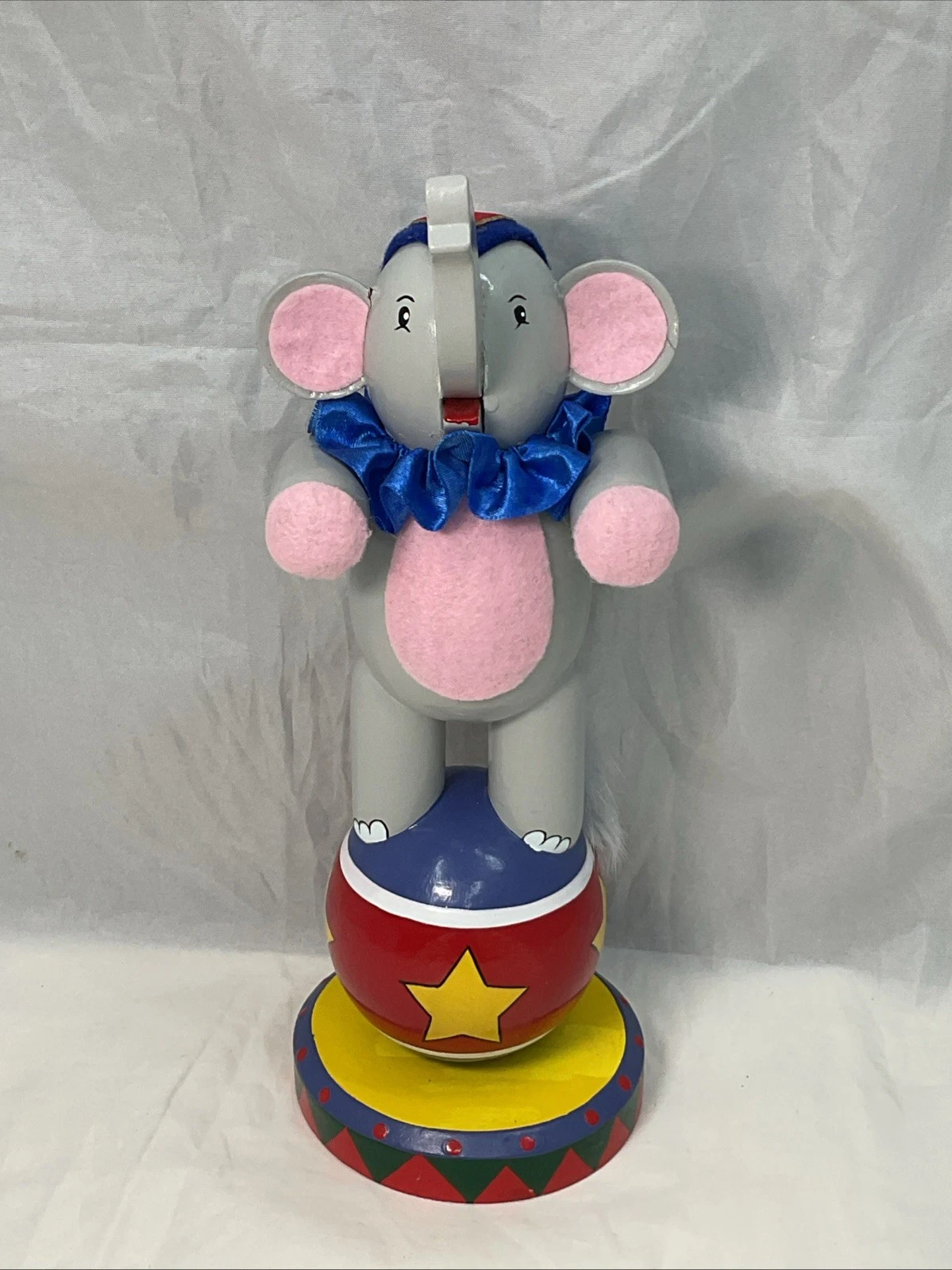 Vintage Nutcracker Village Circus Elephant Wood Nutcracker