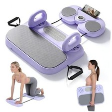 Pilates Board, 6-in-1 Pilates Reformer for Core Full Body Workout, Purple