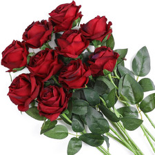 Artificial Flowers Silk Roses Real Touch Bridal Wedding Bouquet for Home Garden