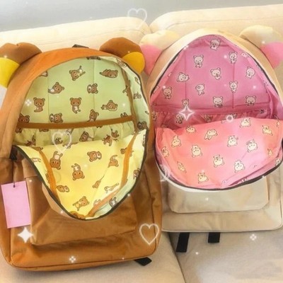 Kawaii Bear Rilakkuma Backpack Large Capacity Stylish Student School Bag