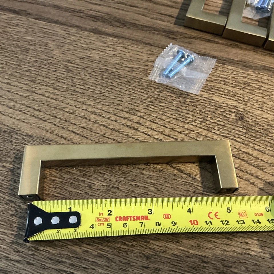 Lot Of 29 Gold Kitchen Cabinet Handles-5 Inch-Brass Drawer Pulls+5 Single Pulls - Image 3 of 4