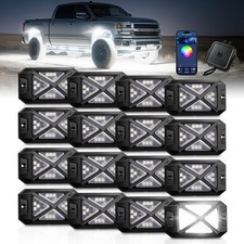 16 Pods RGBW LED Rock Lights App Control Music Mode Accent Underglow Lights IP68