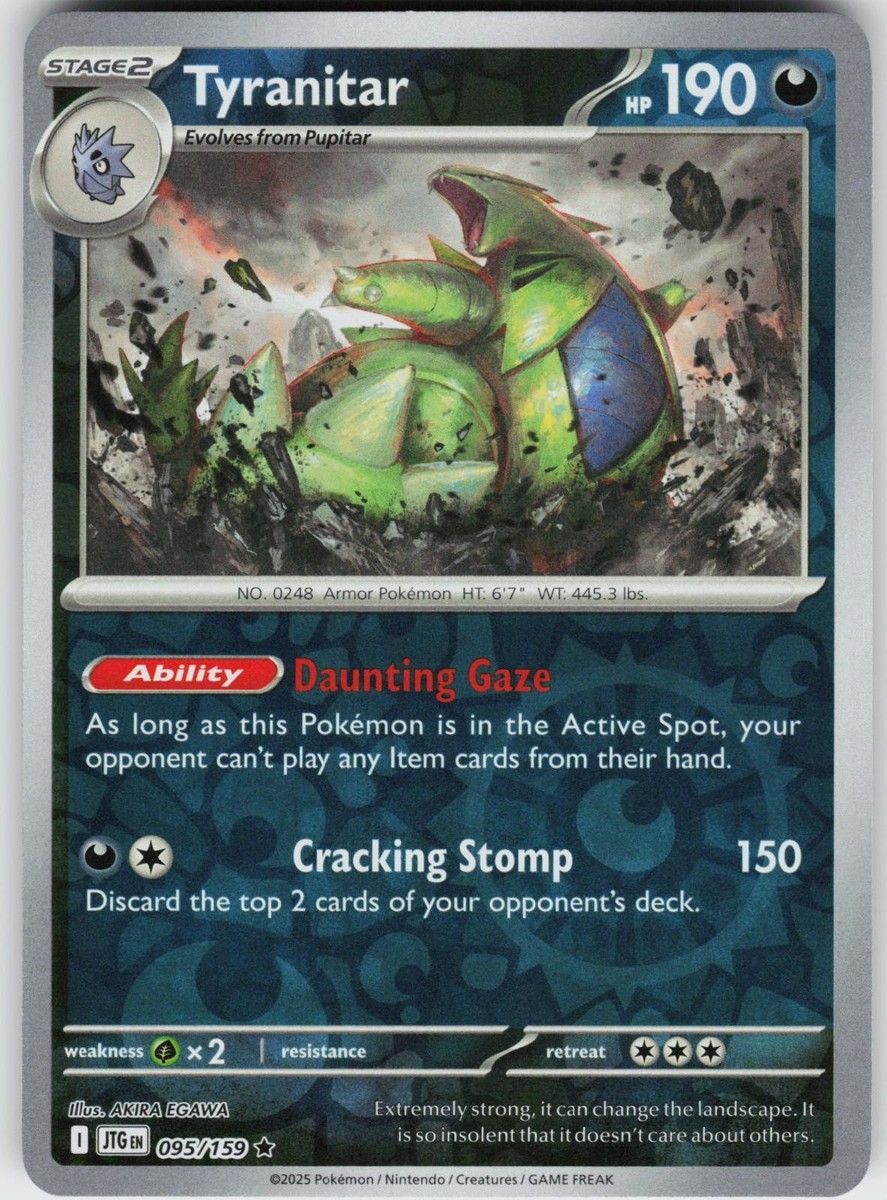 REVERSE HOLO TYRANITAR 095/159 R NEAR MINT