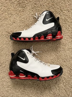RARE VINTAGE NIKE SHOX VC 3 VINCE CARTER PATENT LEATHER WHITE/BLACK/RED MEN 11.5